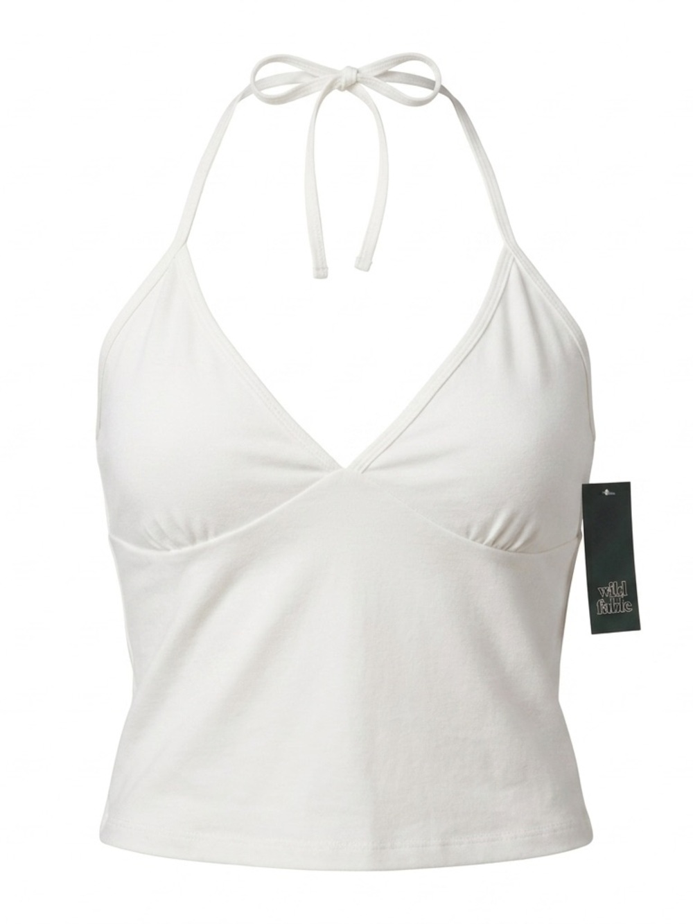 NWT Wild Fable White Halter Neck Crop Top - Size XL